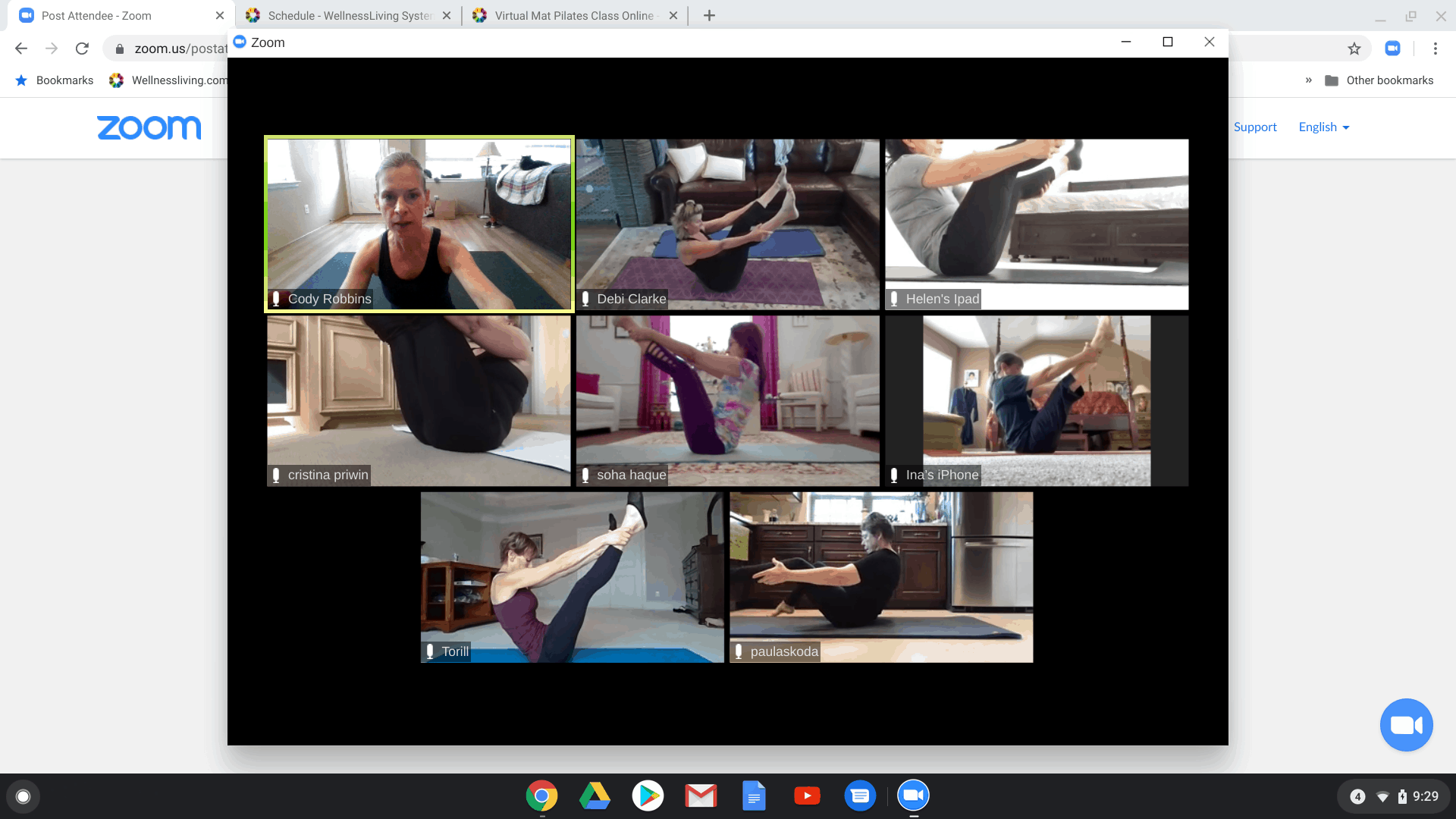 performance pilates virtual session